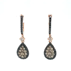 14 Karat Rosé Dangle Diamond Earrings
