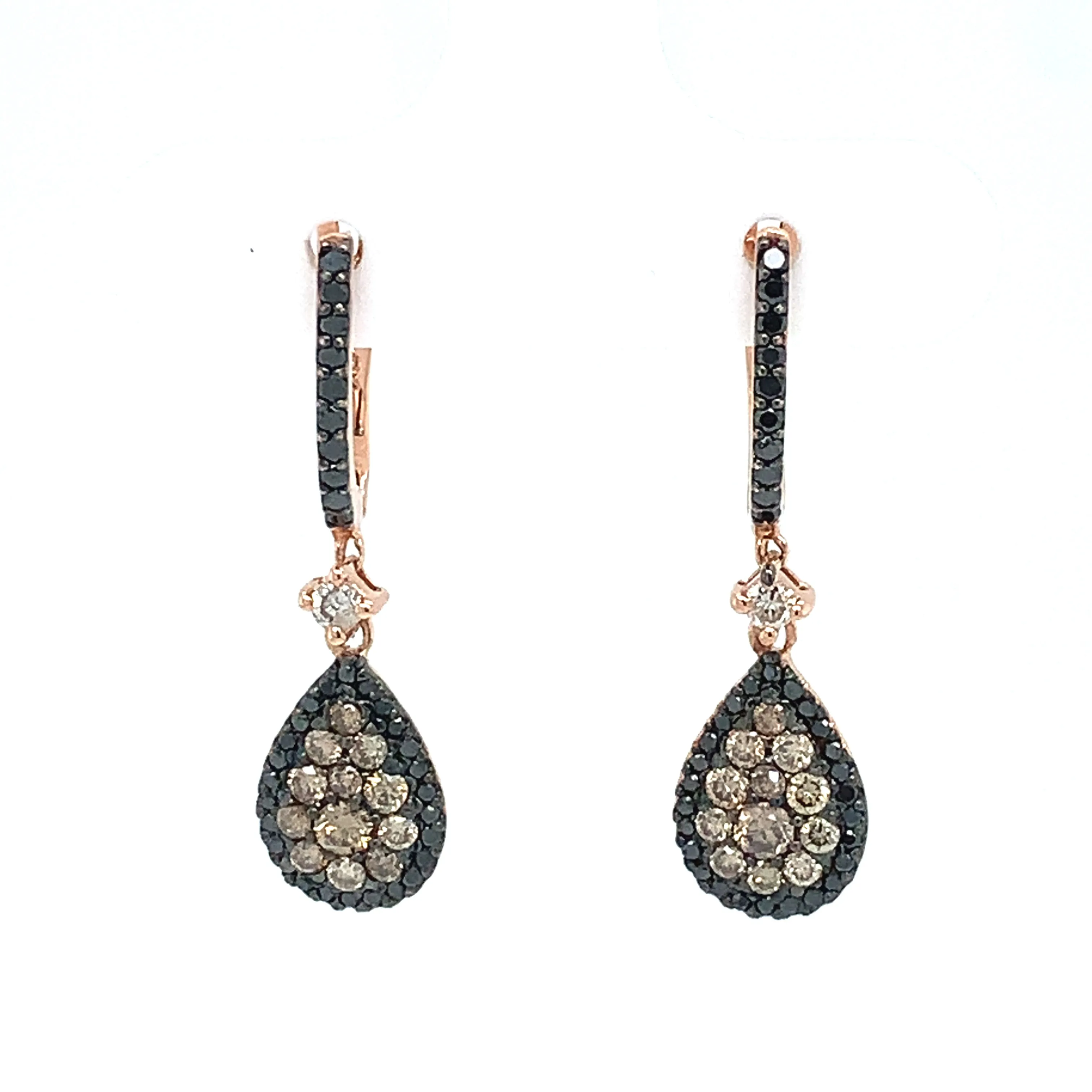 14 Karat Rosé Dangle Diamond Earrings