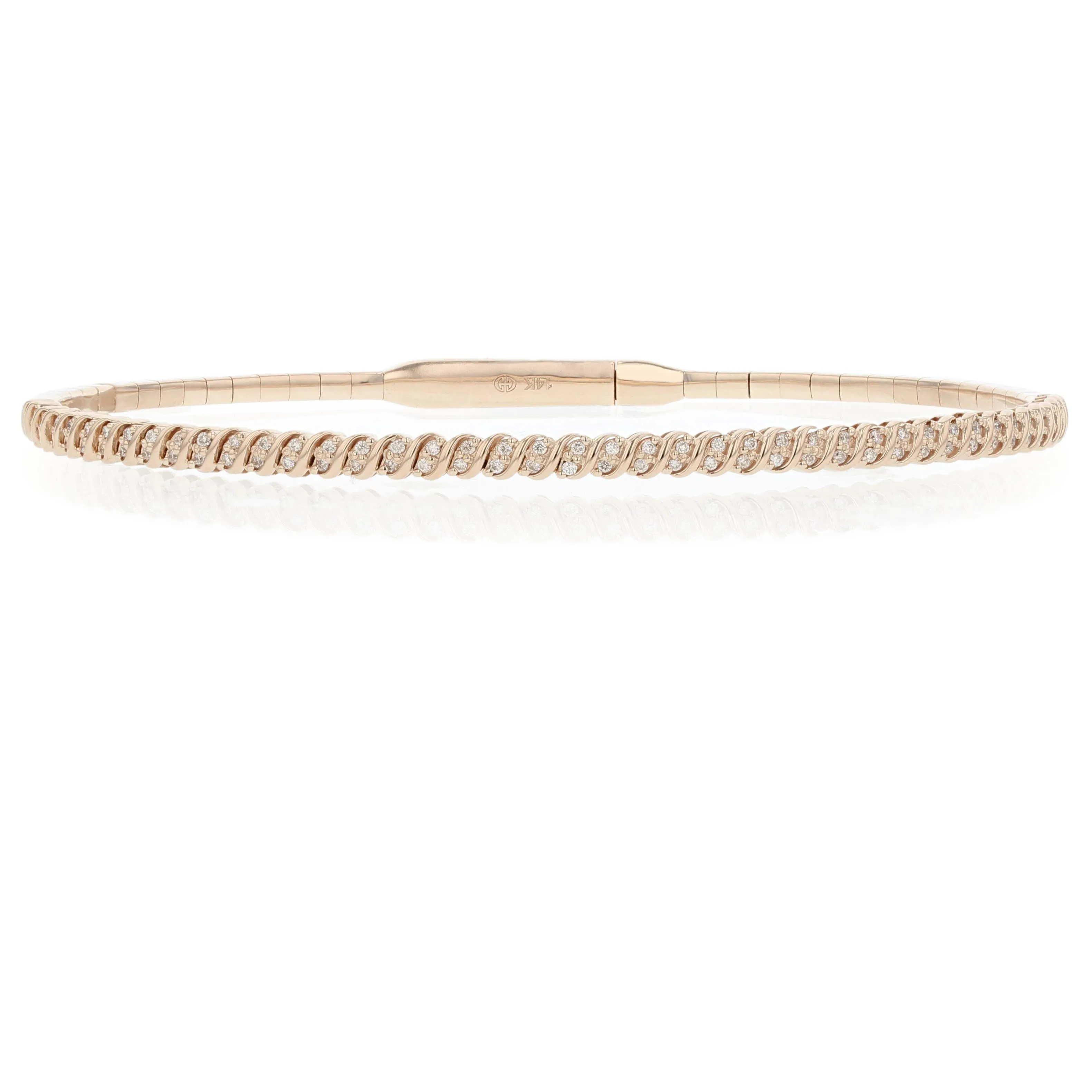 14K Gold Diamond Bangle Bracelet