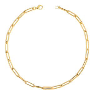 14K Signature Paper Clip Chain Anklet