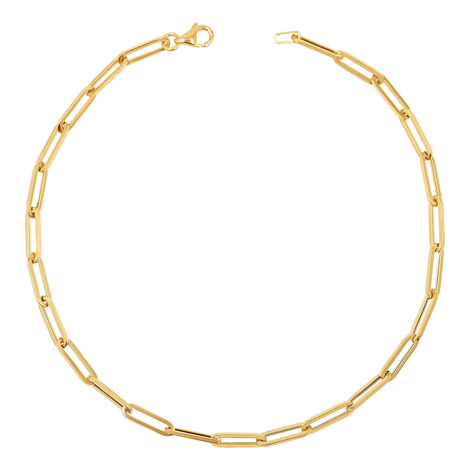 14K Signature Paper Clip Chain Anklet
