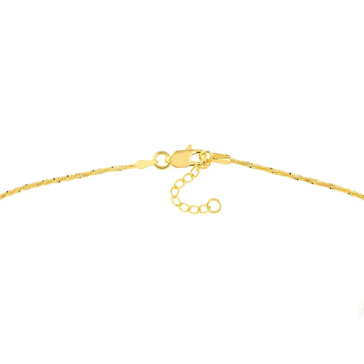 14K Yellow Gold D/C Beads on Axis Chain Adjustable Anklet
