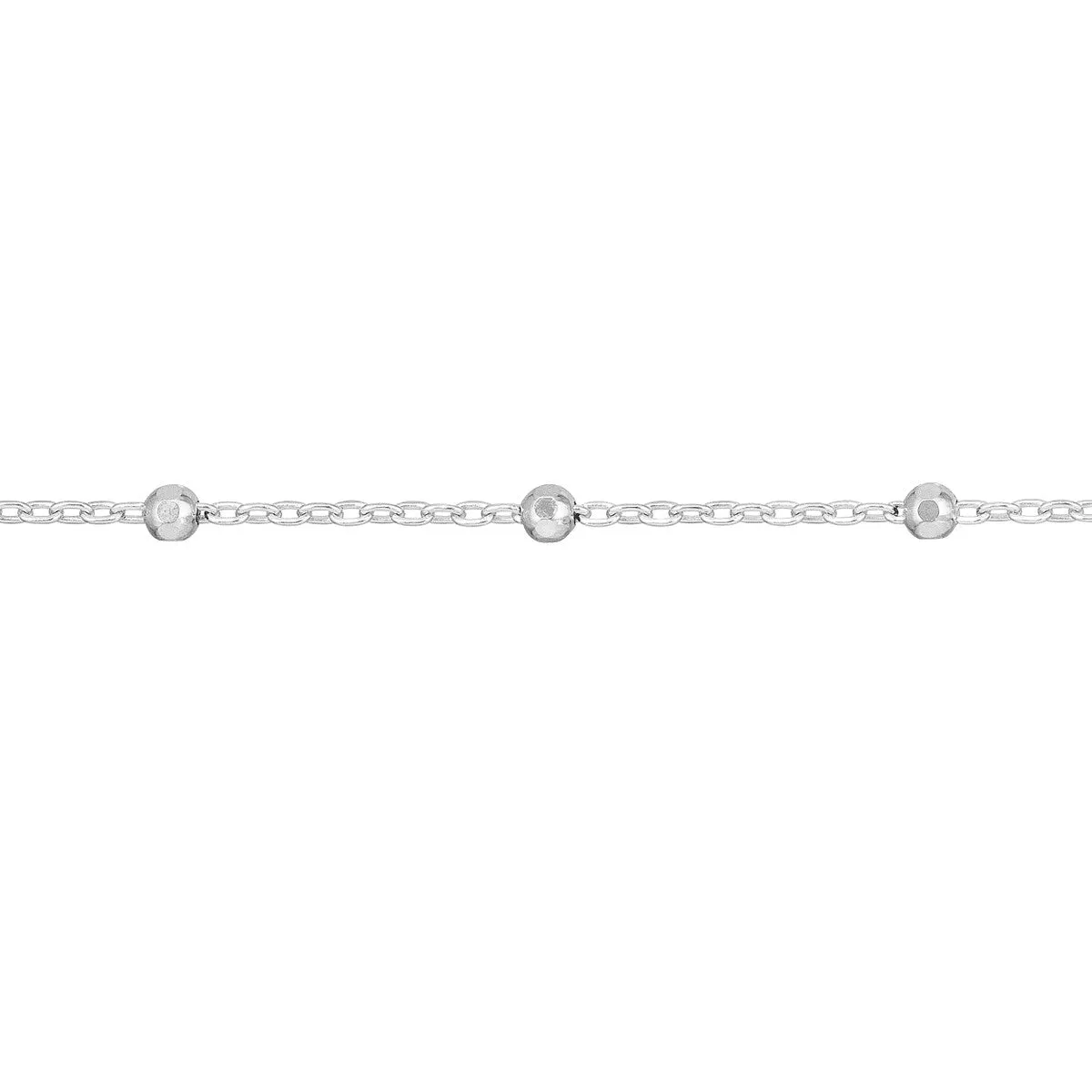 14K Yellow Gold Faceted Bead Saturn Chain with Lobster Lock Anklet