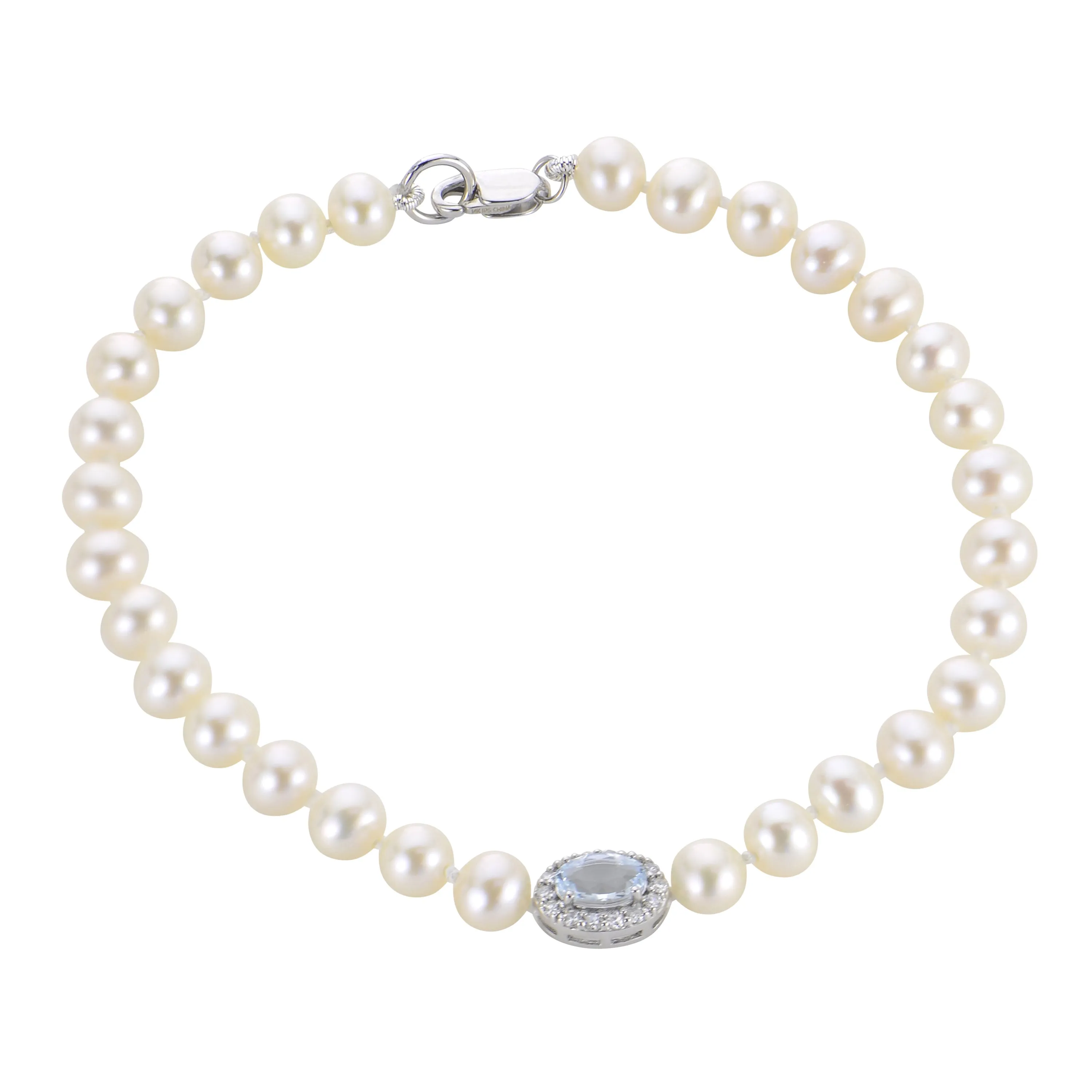 14KT White Gold Freshwater Pearl Bracelet 932335/FWWHAA