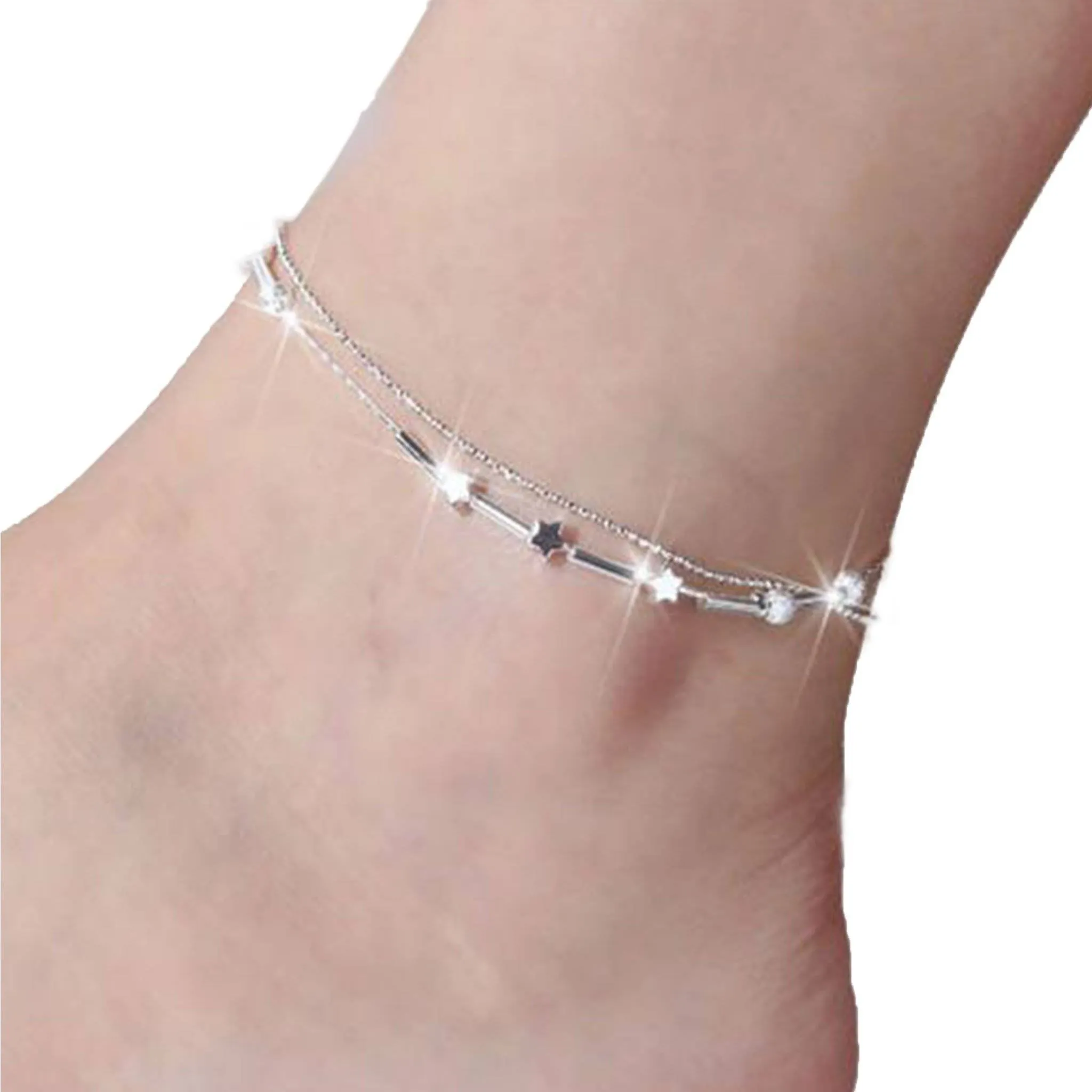 16 Designs Anklet Bracelets Silver