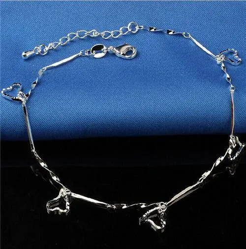 16 Designs Anklet Bracelets Silver