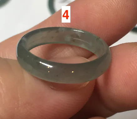 17.1mm 6 3/4 100% natural type A icy watery green/blue icy watery Guatemala jadeite jade band ring group BP80