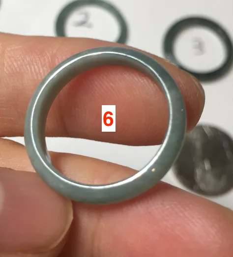 17.1mm 6 3/4 100% natural type A icy watery green/blue icy watery Guatemala jadeite jade band ring group BP80