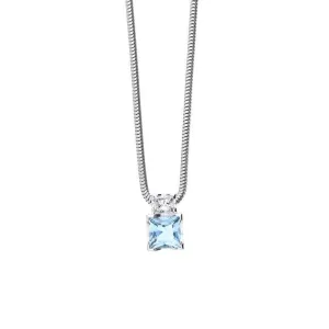 18ct white gold and aquamarine and diamond pendant