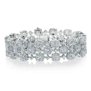 18K White Gold Wide Diamond Bracelet