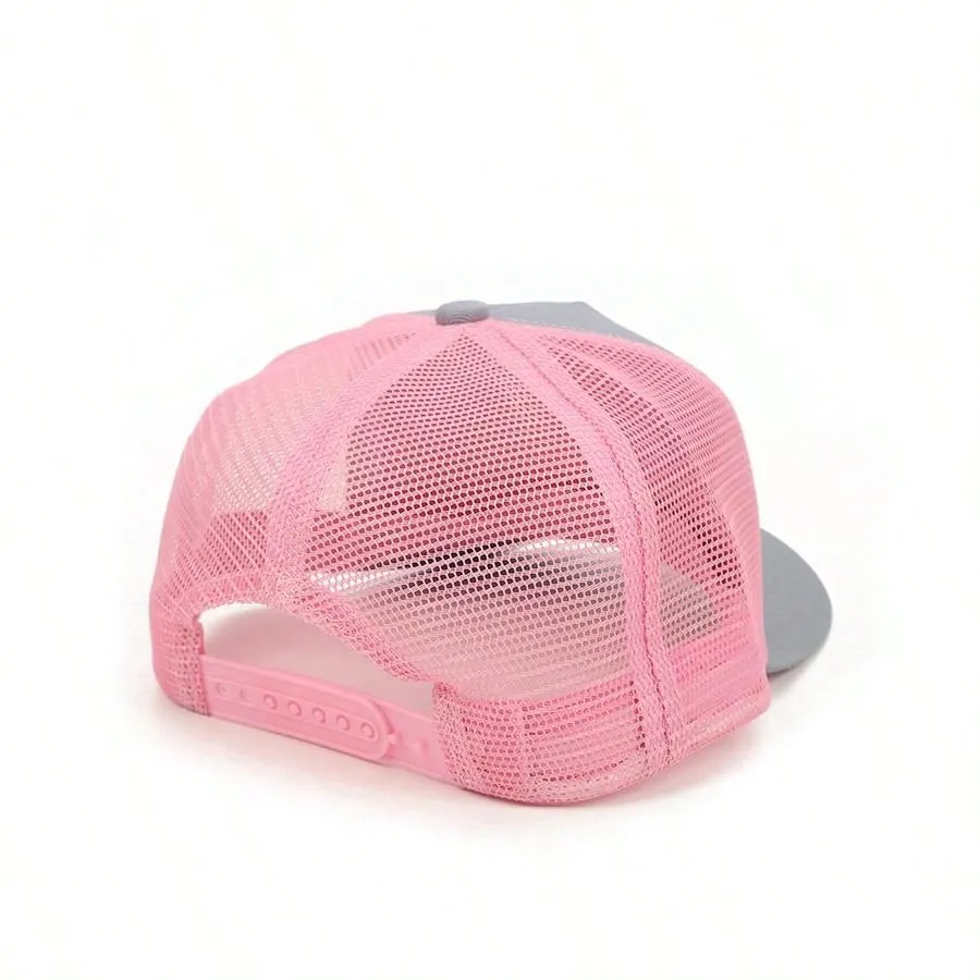 1pc Men's Fashion Color Block Ocean Animal Baseball Cap, Summer Outdoor Sun Hat, Unique Half Mesh Trucker Cap, Baseball Cap, Suitable For Everyday Wear