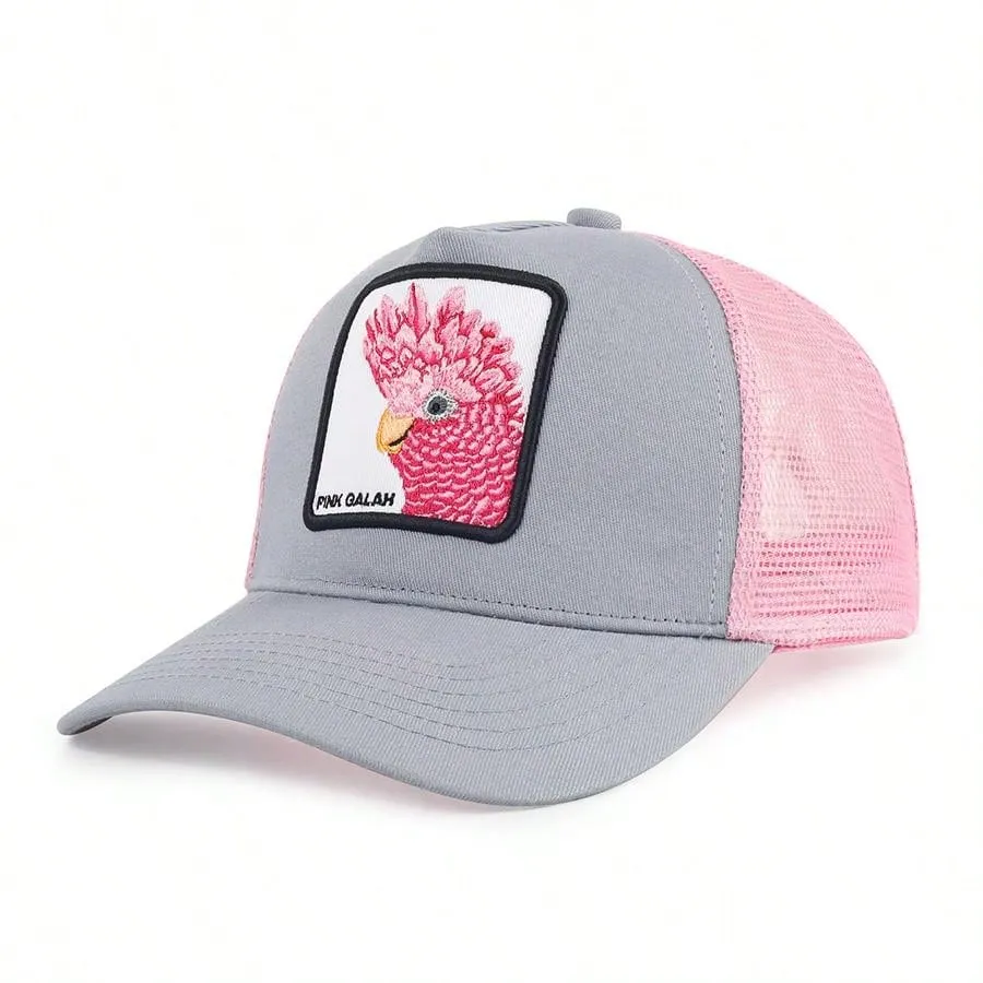 1pc Men's Fashion Color Block Ocean Animal Baseball Cap, Summer Outdoor Sun Hat, Unique Half Mesh Trucker Cap, Baseball Cap, Suitable For Everyday Wear