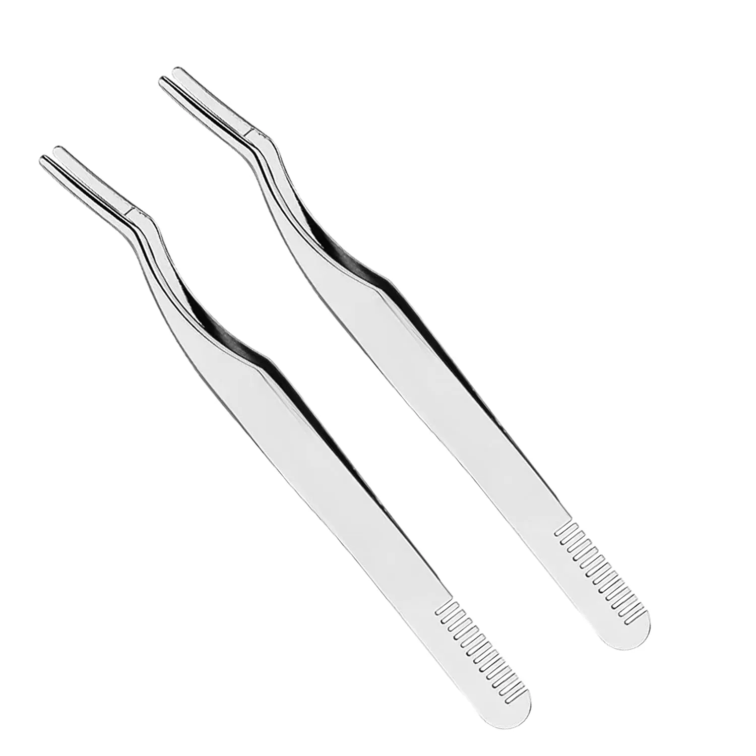2 Fake Eyelash Extension Applicator for Mistake-Proof Artificial Lash Placement – Ergonomic Slim Design Handle Strip Lashes Individual Eyelash Clusters Wisp Silk Mink DIY Professional Makeup Artists