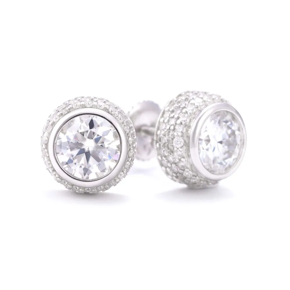 9MM Channel Pointer Moissanite Earrings 14K Gold