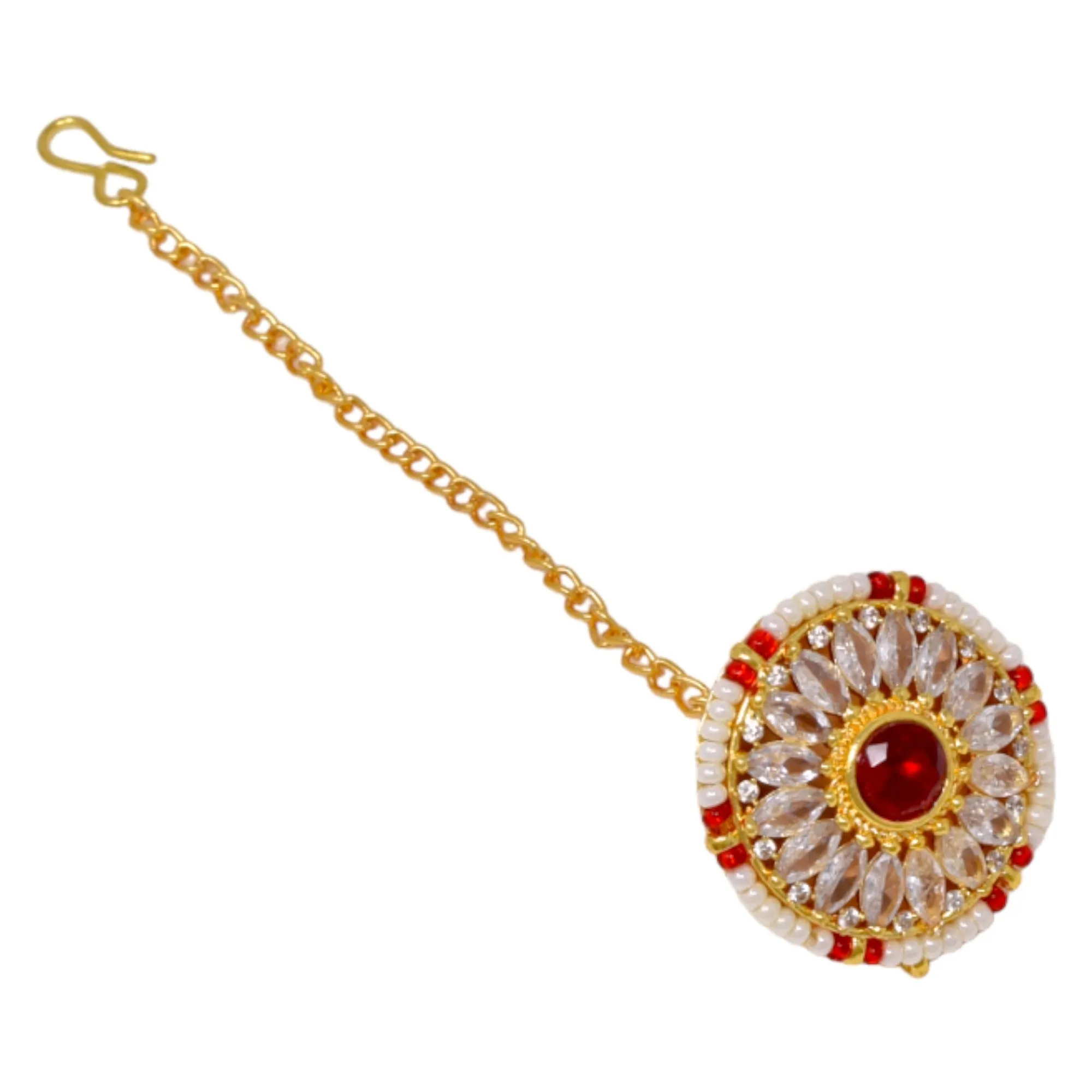 AD Gold Plated Ethnic Maangtika