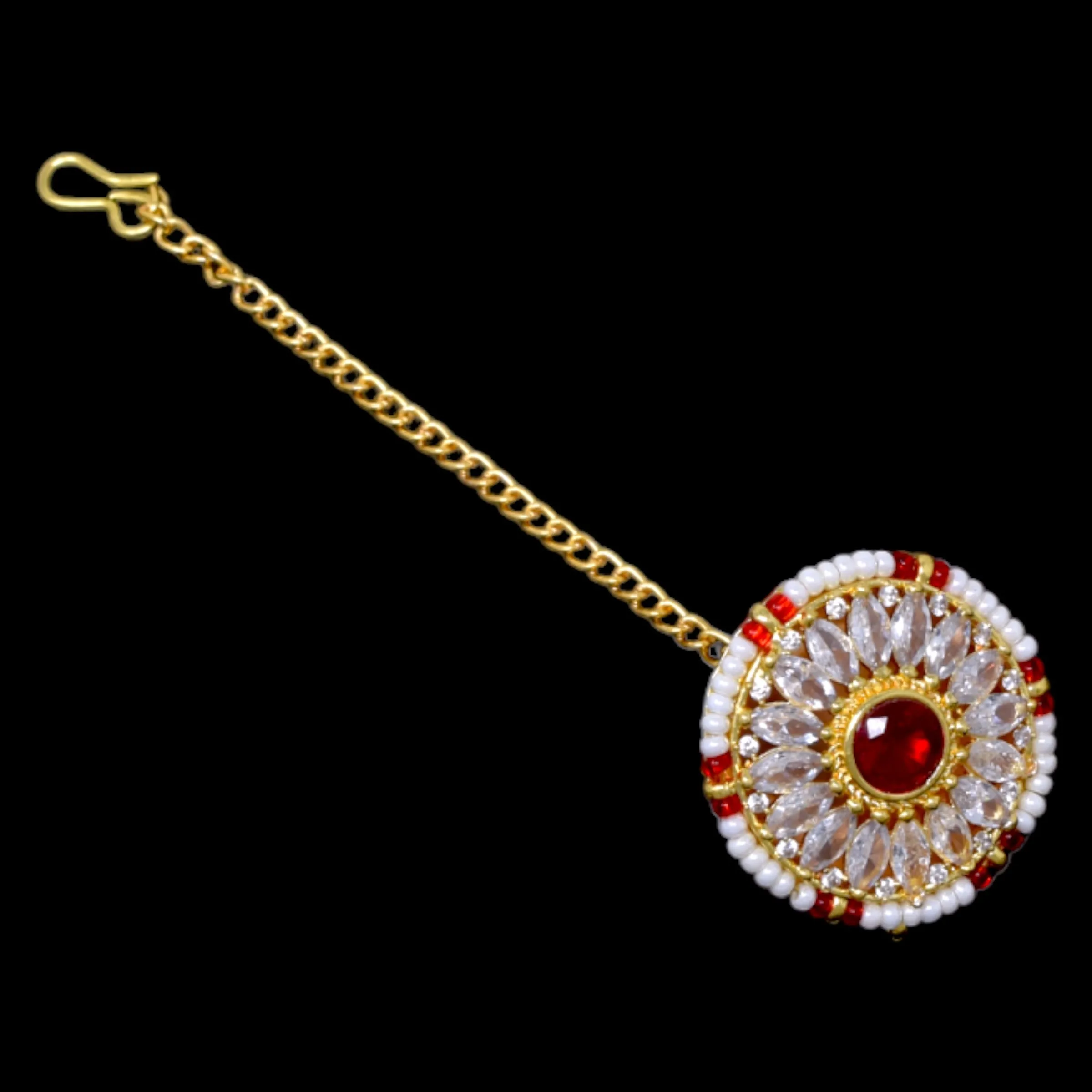 AD Gold Plated Ethnic Maangtika