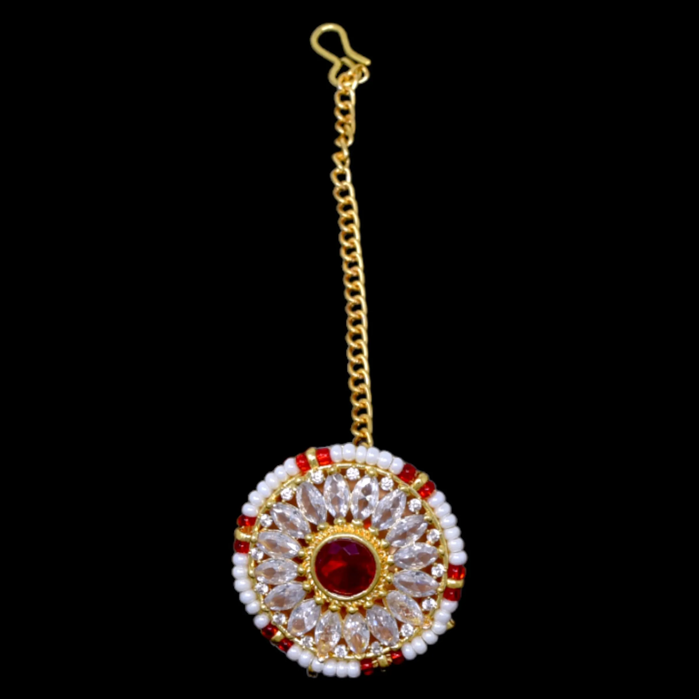 AD Gold Plated Ethnic Maangtika