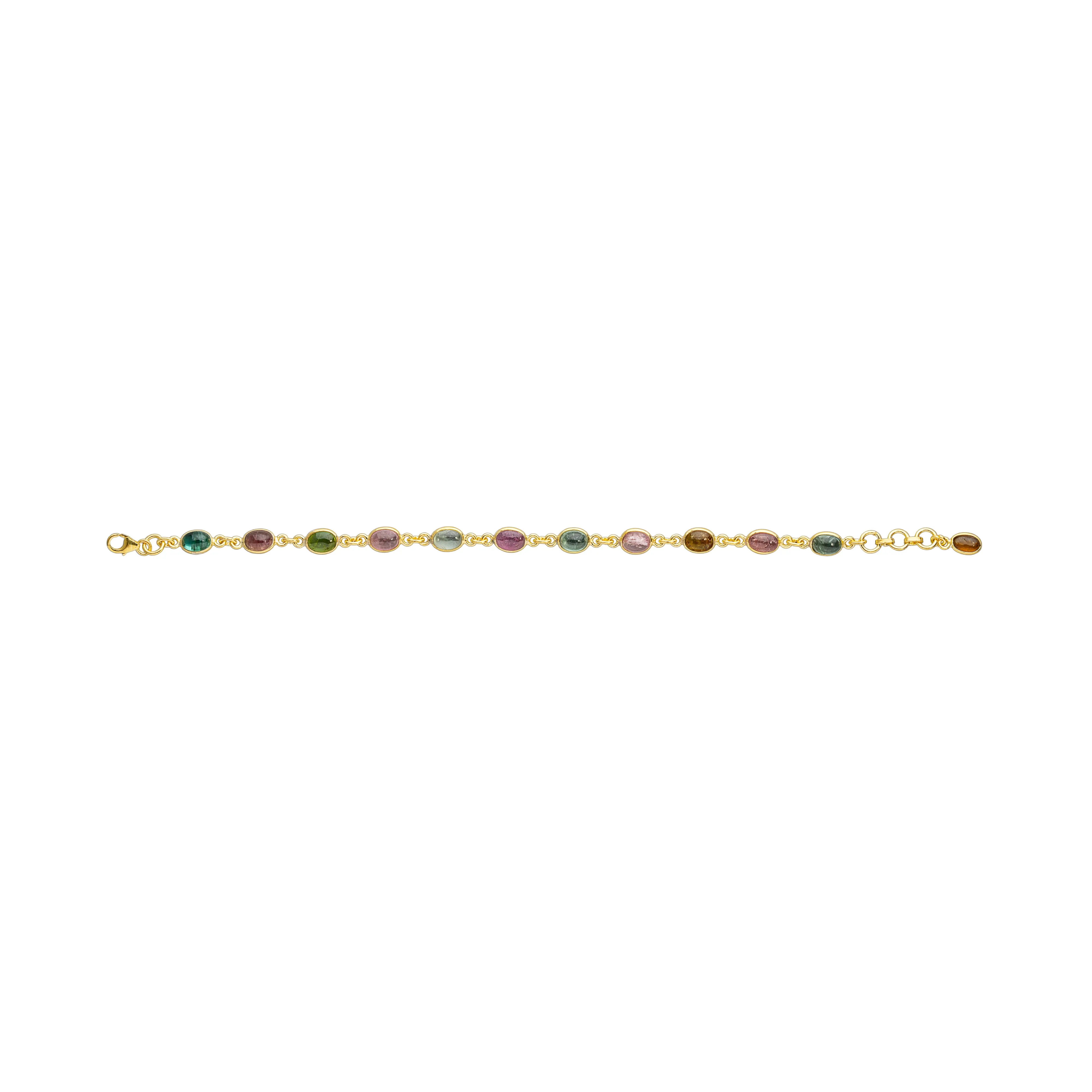 Aeliana Multi Tourmaline Oval Braclet, Gold Vermeil