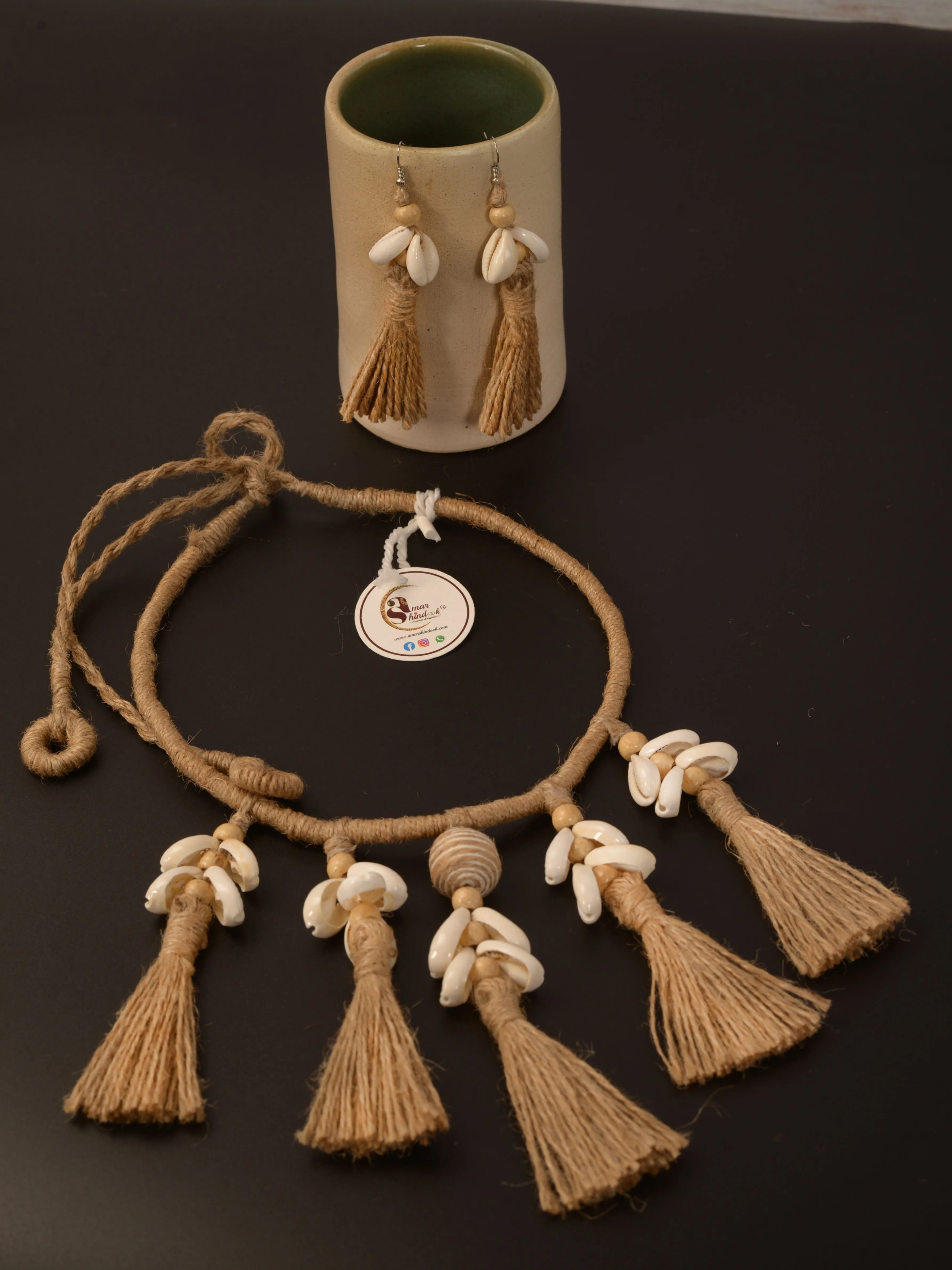 Akshata Jute Necklace & Earrings set