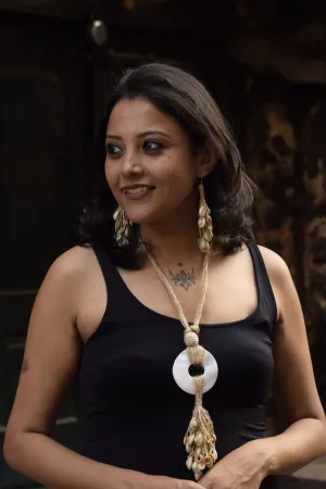Amarta Jute & Shell Necklace & Earrings set