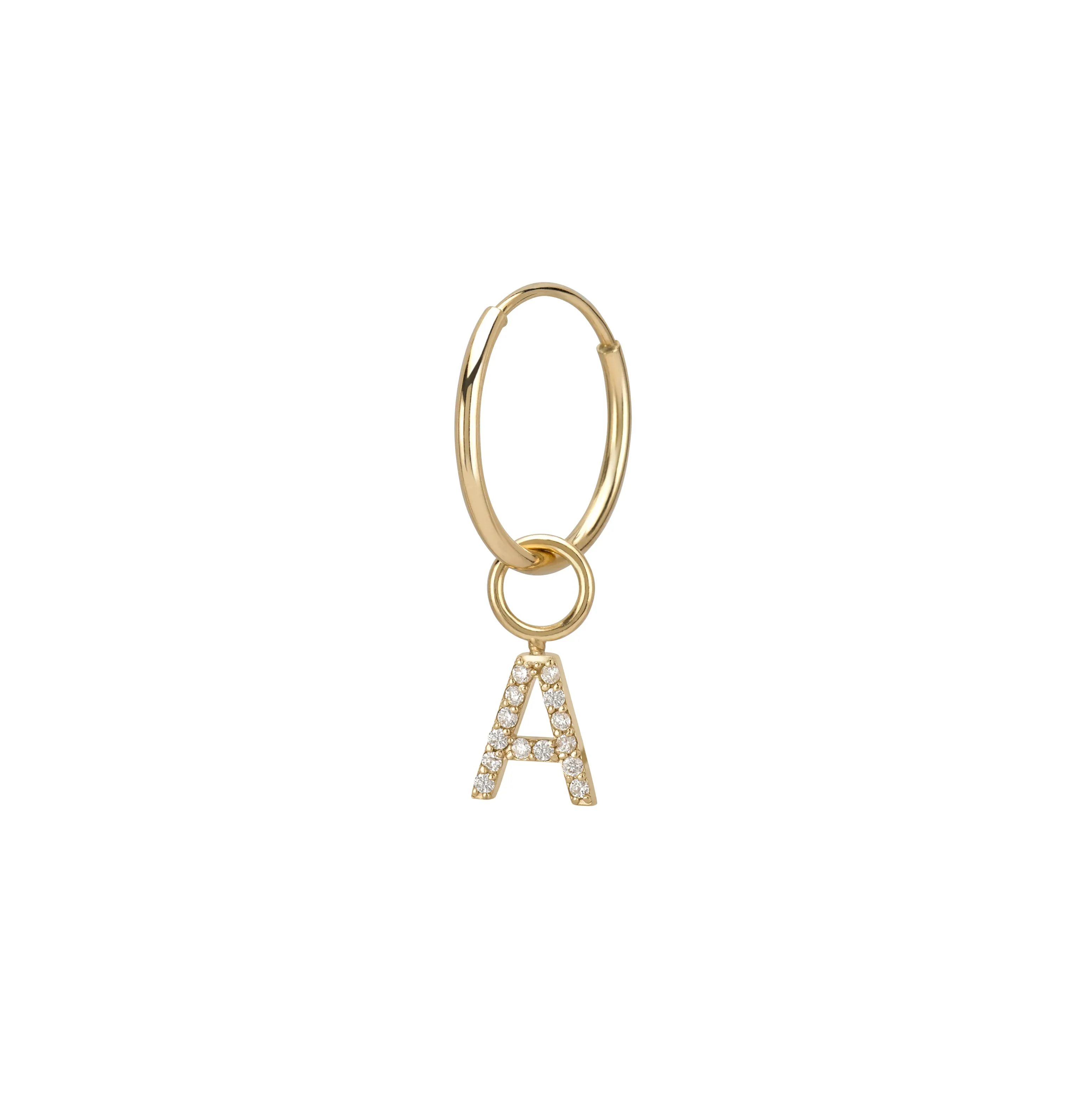 AMELIA DIAMOND INITIAL HOOP SINGLES