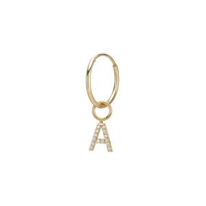 AMELIA DIAMOND INITIAL HOOP SINGLES