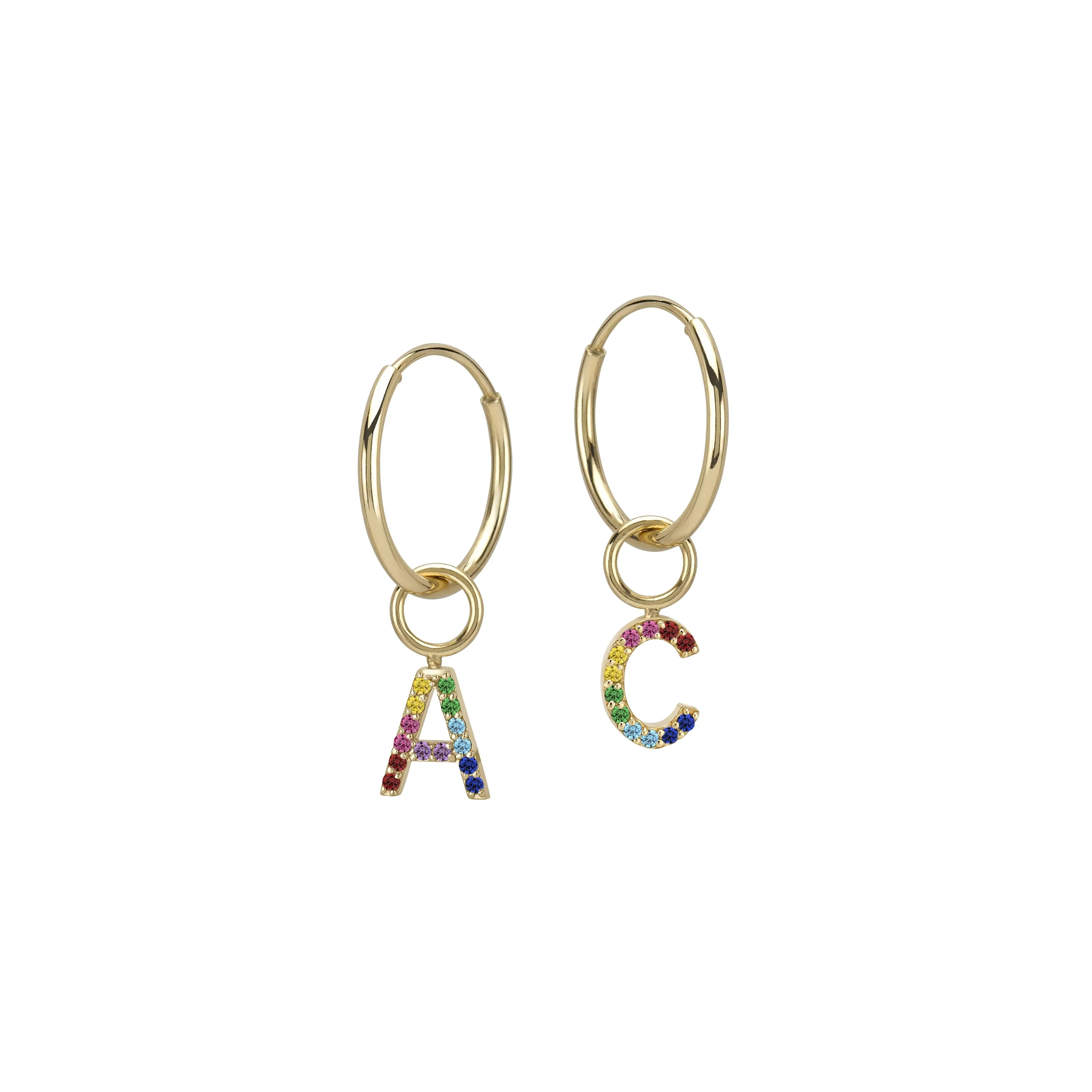 AMELIA DIAMOND INITIAL HOOP SINGLES