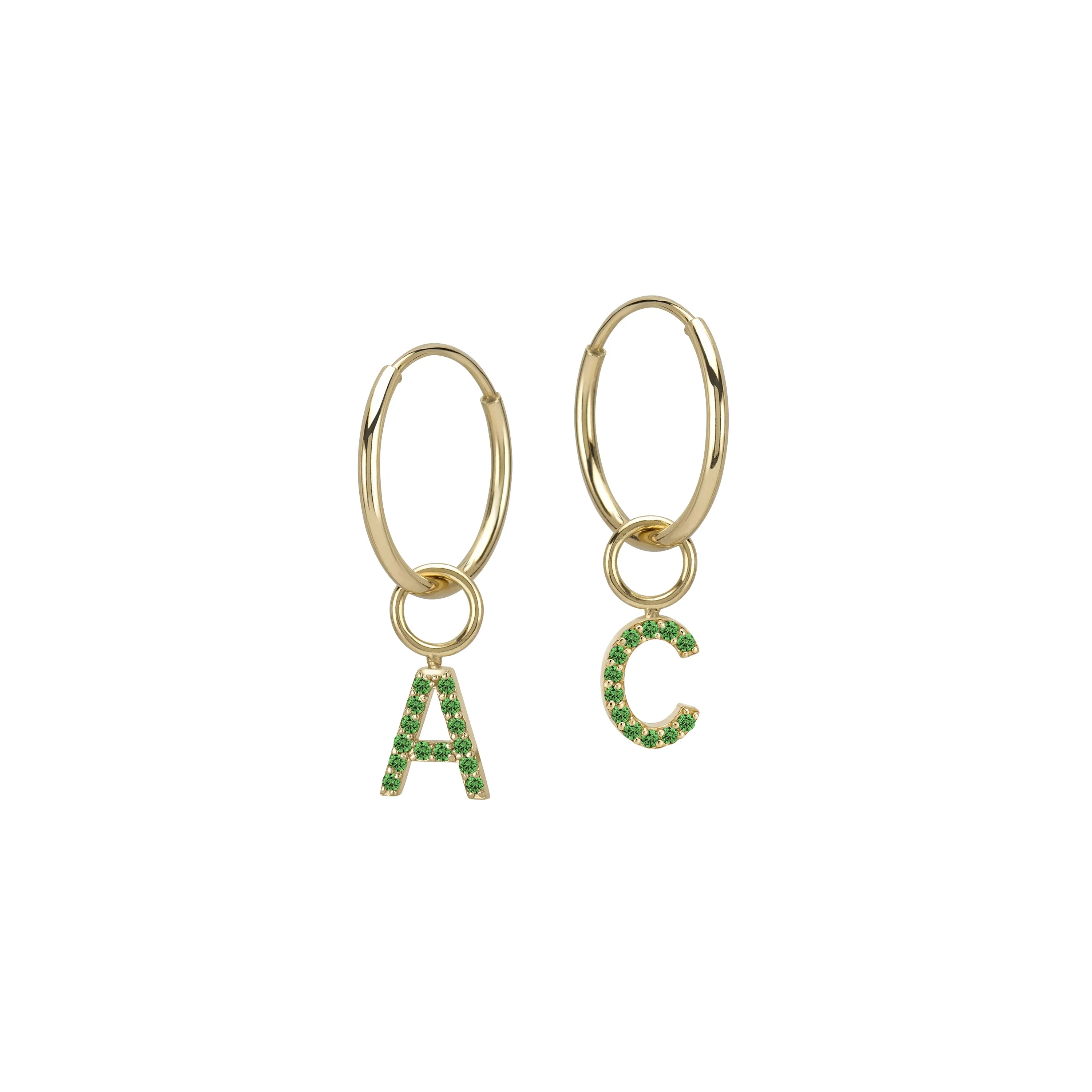 AMELIA DIAMOND INITIAL HOOP SINGLES