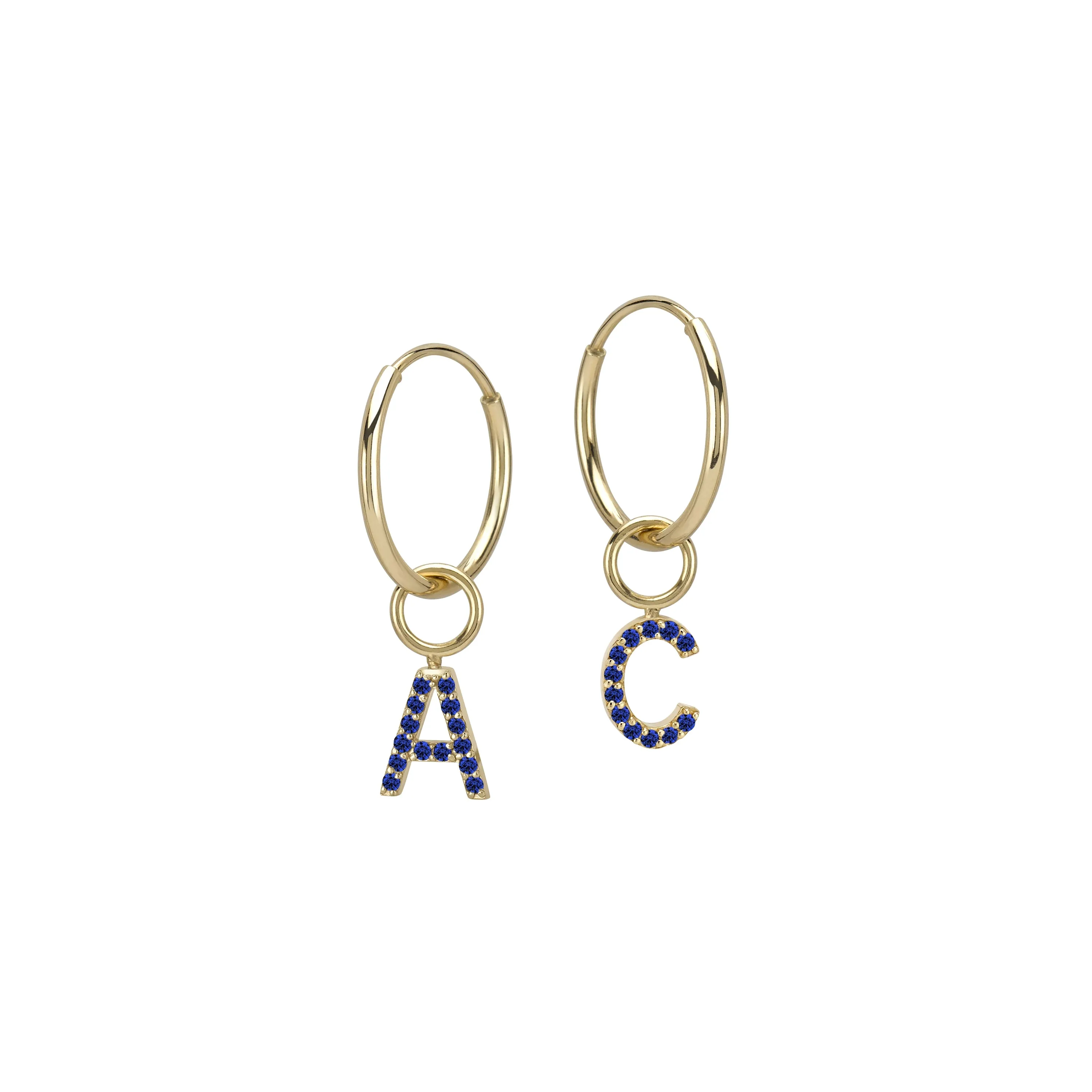 AMELIA DIAMOND INITIAL HOOP SINGLES