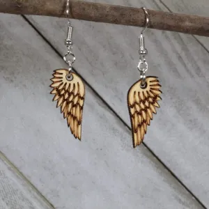 Angel Wing Feathered Dangle Earrings by Cate's Concepts, LLC