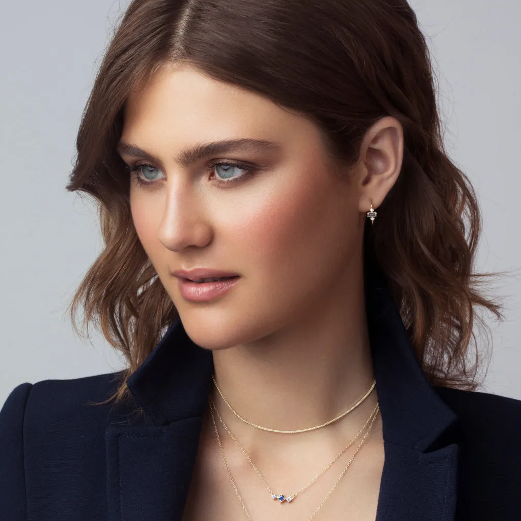 Apex Hoop Earrings - Sky blue topaz & diamonds (pair)