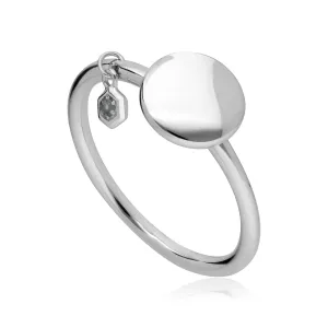 Aquamarin Gravur Ring in Sterling Silber