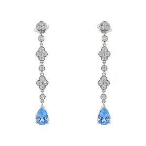 Aquamarine and Diamond Dangle Earrings