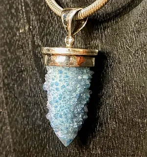 Aquamarine Aura Druzy Pendant