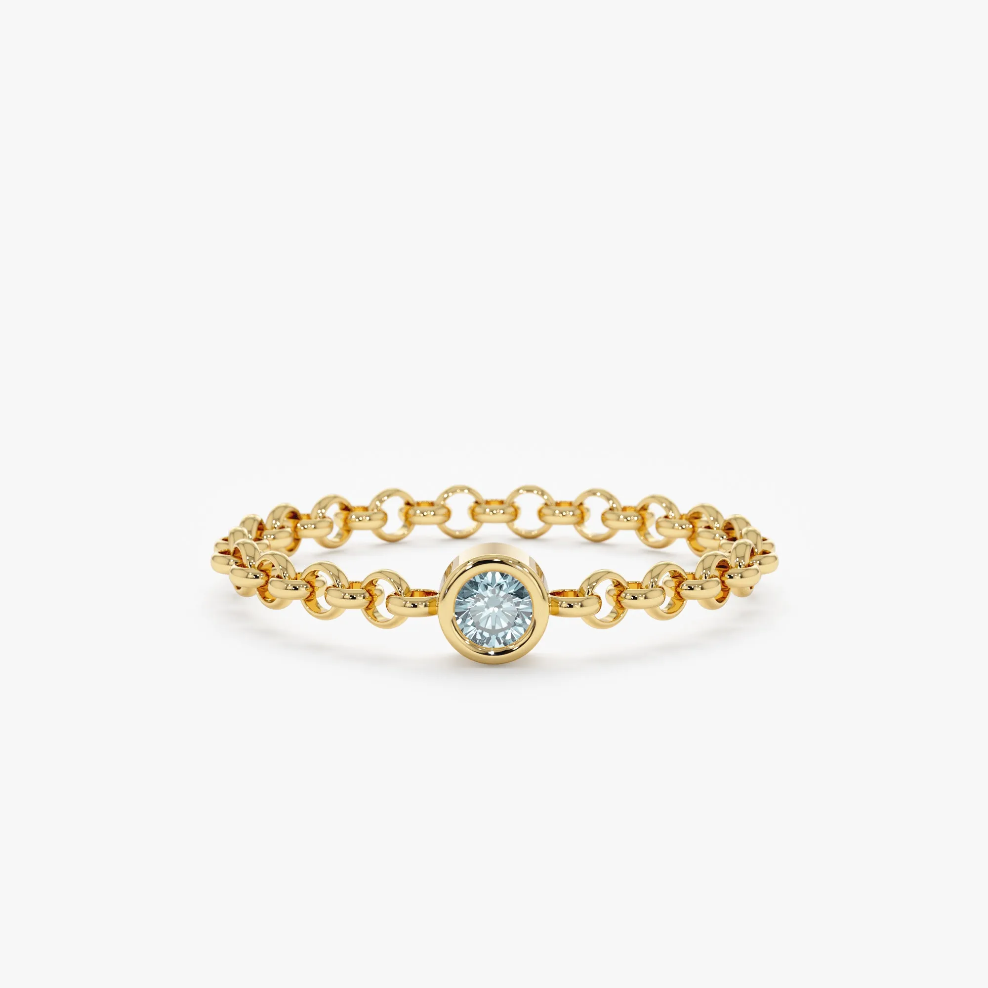 Aquamarine Chain Ring, Adriana