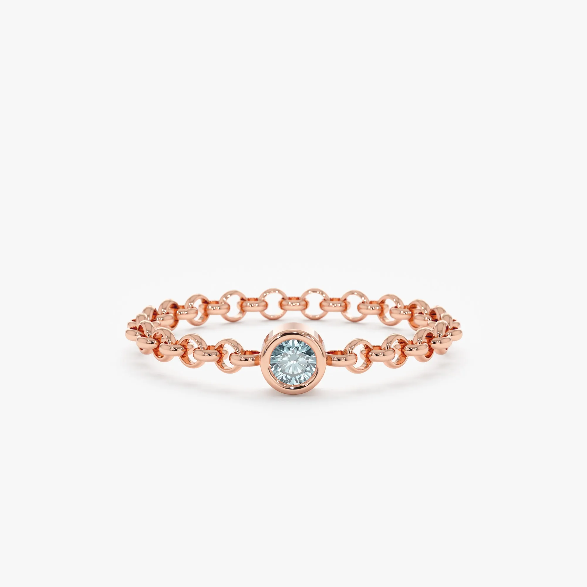 Aquamarine Chain Ring, Adriana