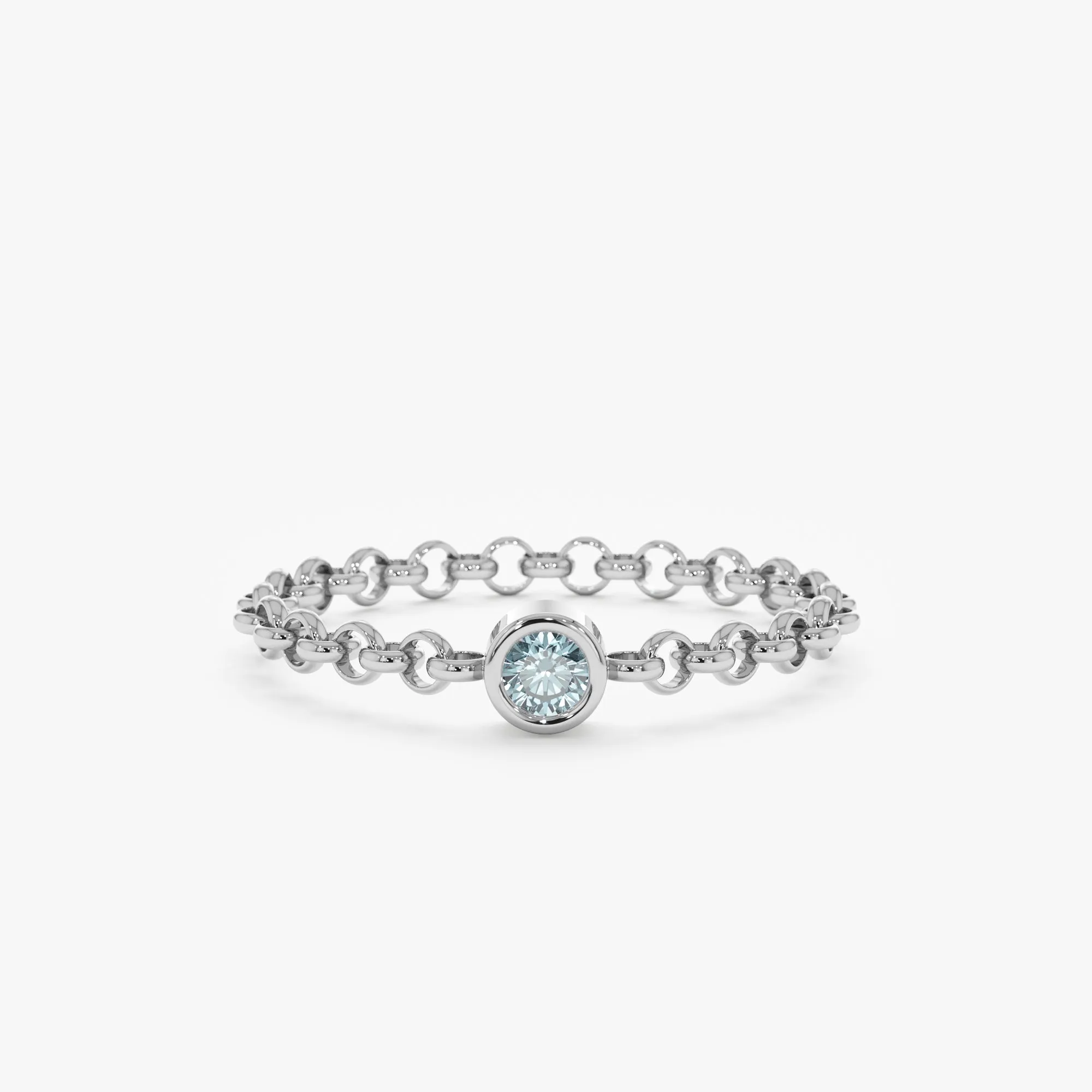 Aquamarine Chain Ring, Adriana