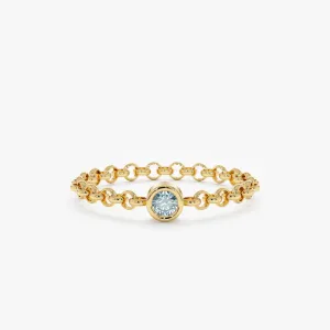 Aquamarine Chain Ring, Adriana