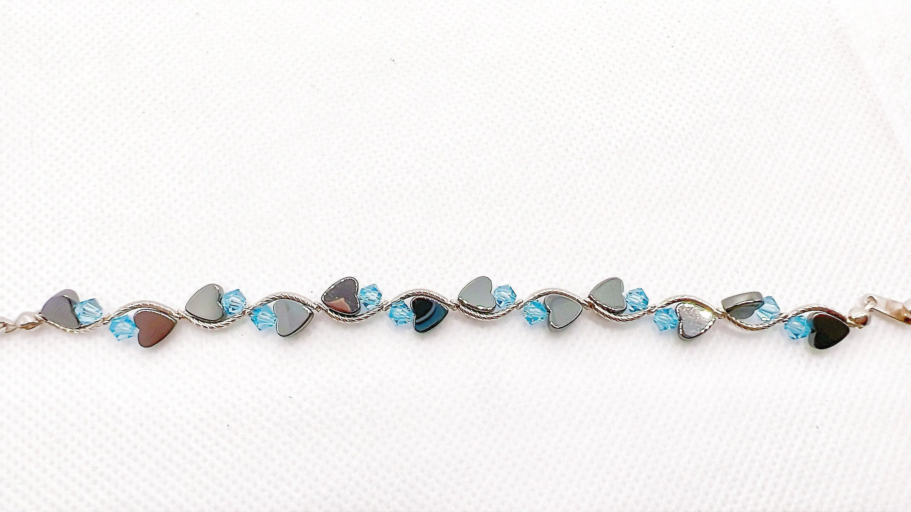 Aquamarine Heart Crystal Bracelet