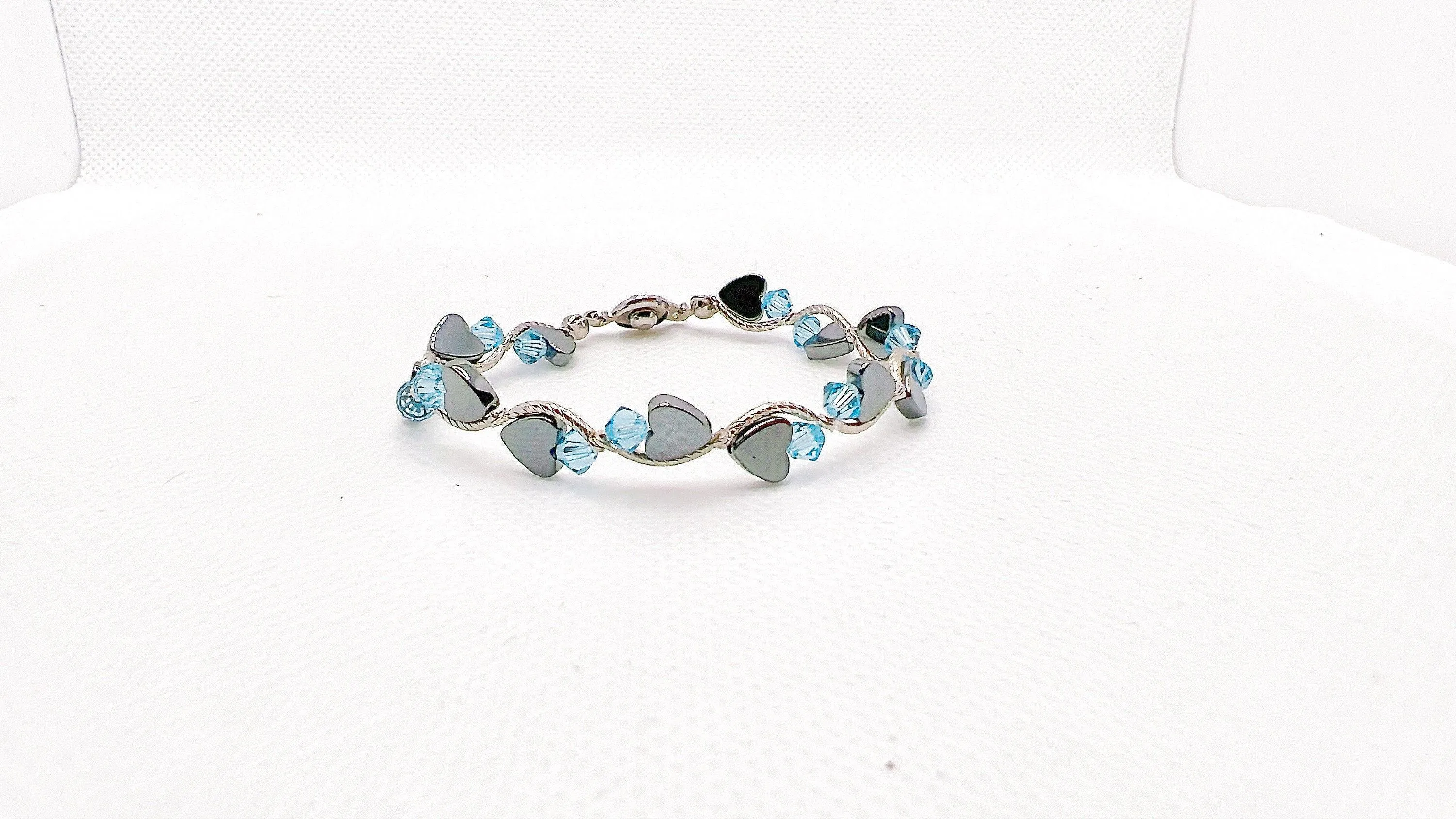 Aquamarine Heart Crystal Bracelet