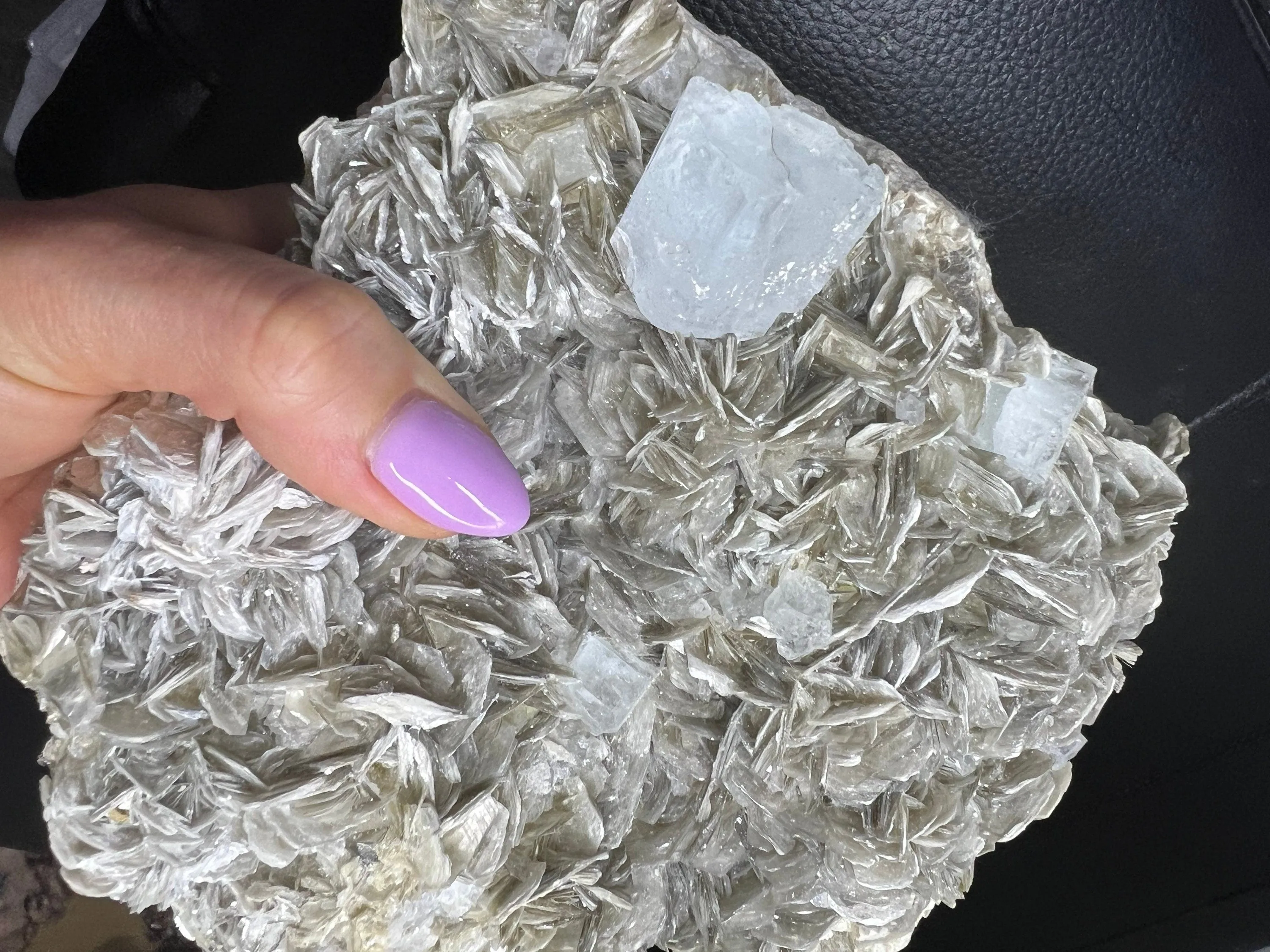 Aquamarine on muscovite matrix cluster 5 pounds