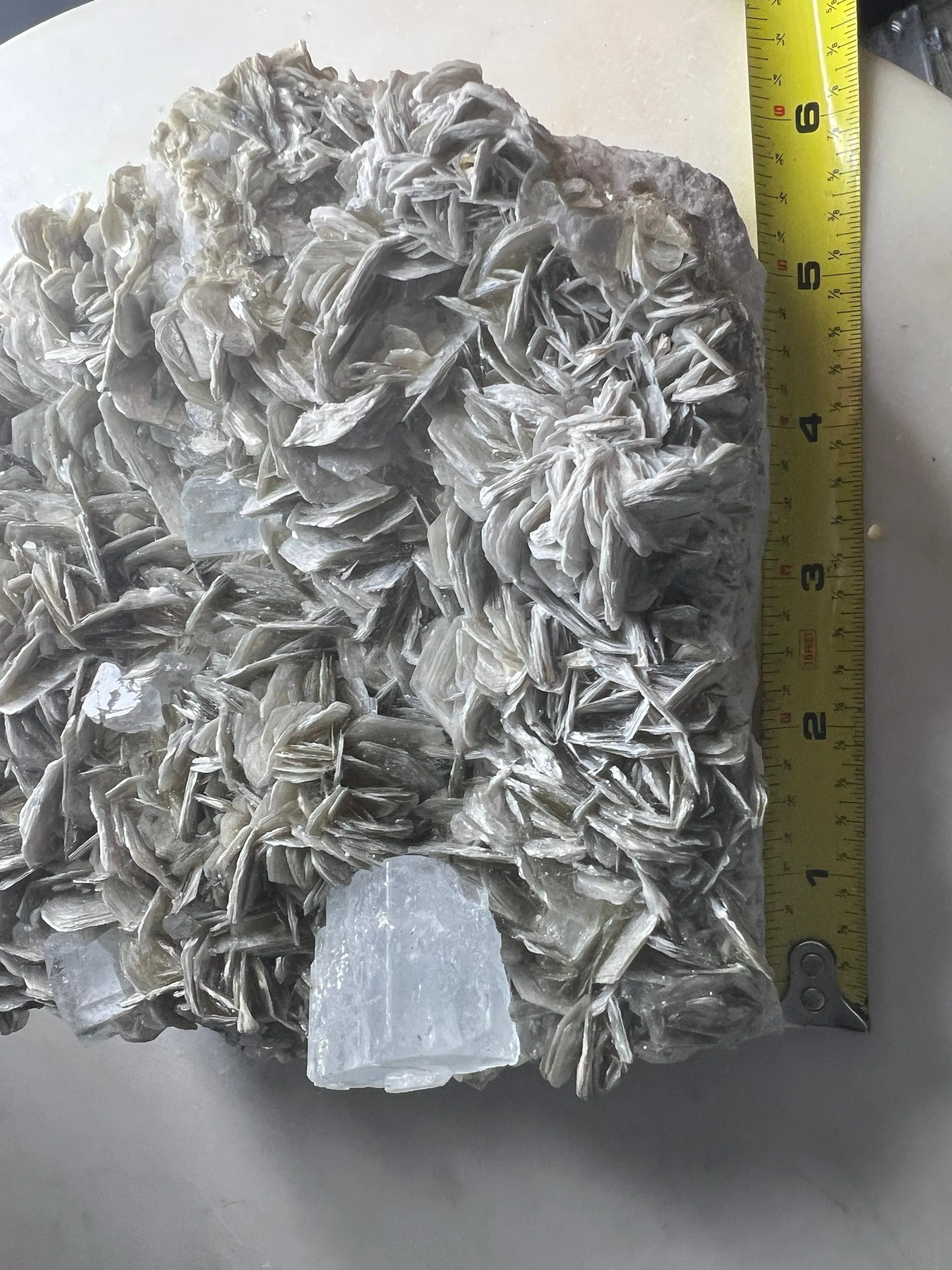 Aquamarine on muscovite matrix cluster 5 pounds