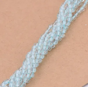 Aquamarine round bead 3mm - hole 0.6mm (1 Strand-34cm)