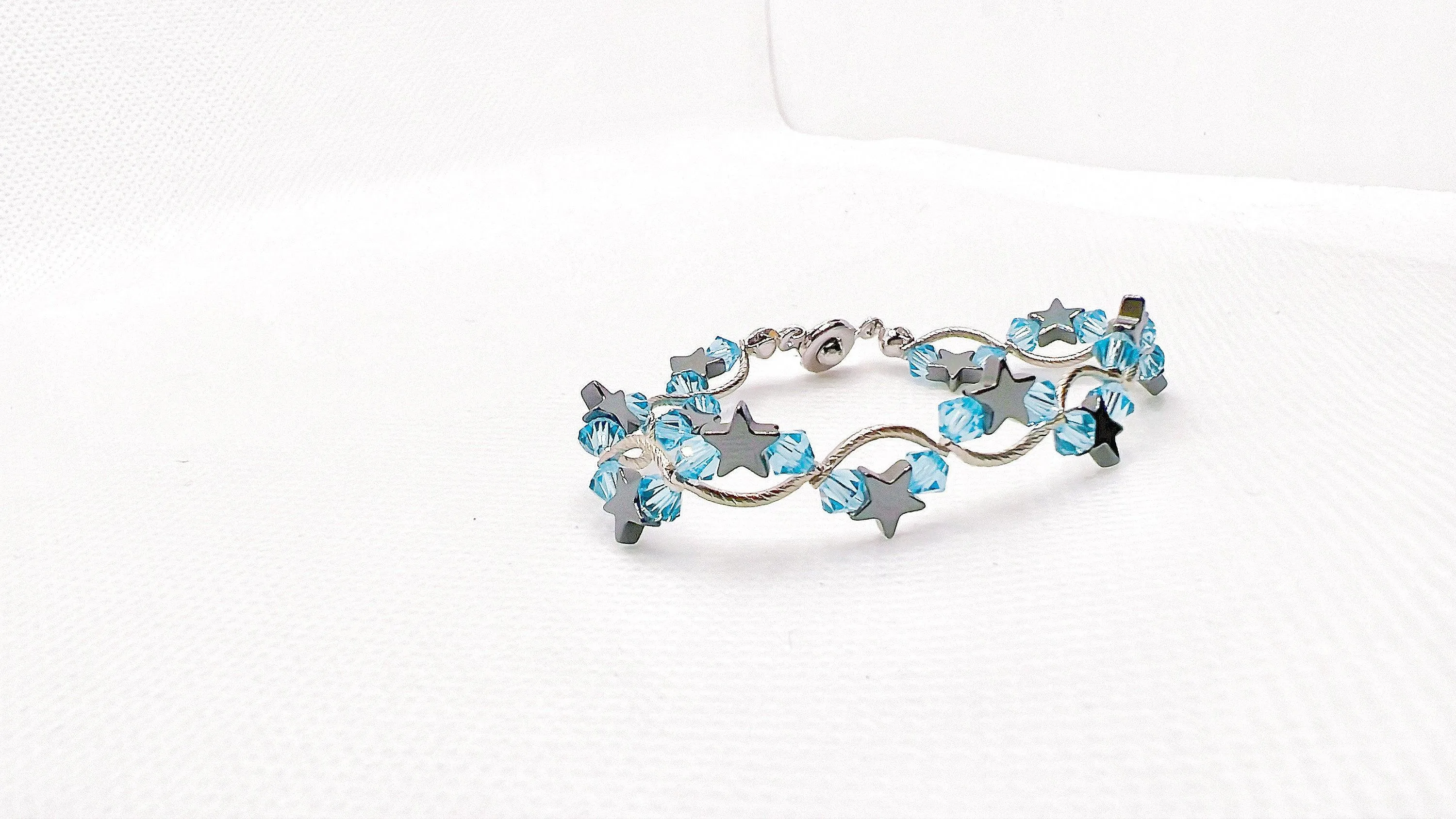 Aquamarine Star Crystal Bracelet