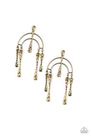 ArtiFACTS of Life Brass Paparazzi Earrings