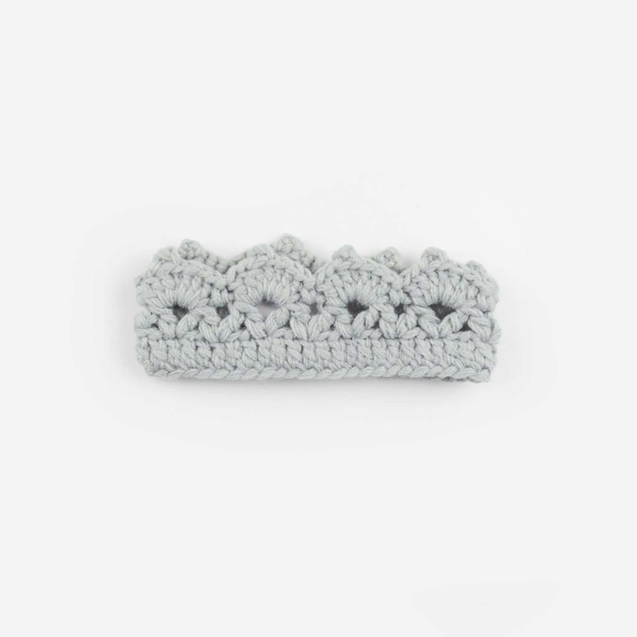 Avery Hand-Crochet Crown, Grey