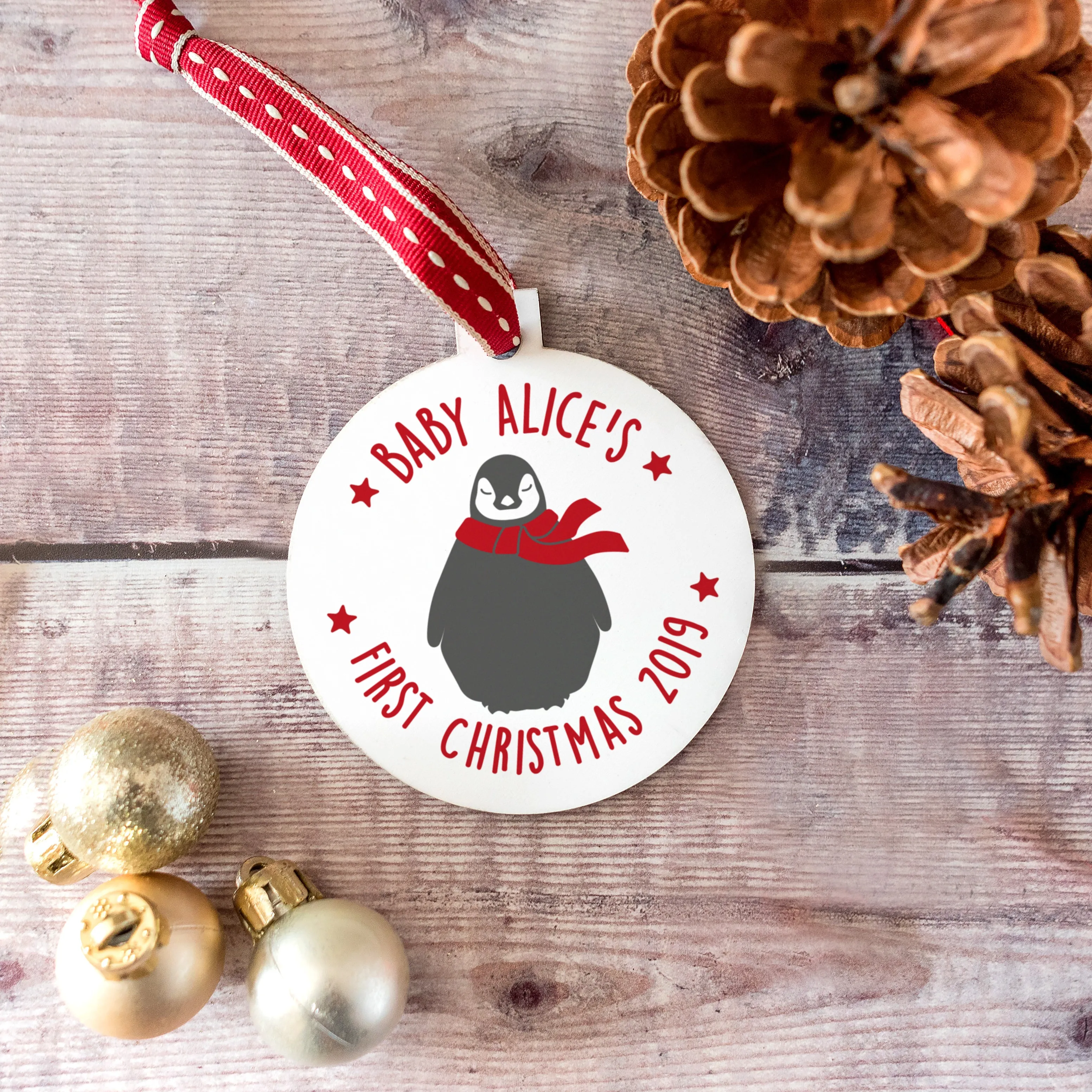 Baby's First Christmas Penguin Bauble