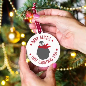 Baby's First Christmas Penguin Bauble