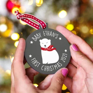 Baby's First Christmas Polar Bear Bauble