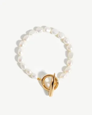 Baroque Pearl Claw T-Bar Bracelet | 18k Gold Vermeil/Pearl